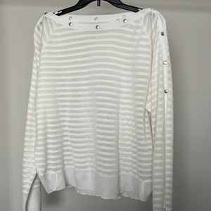 AllSaints White Eli Sweater - L